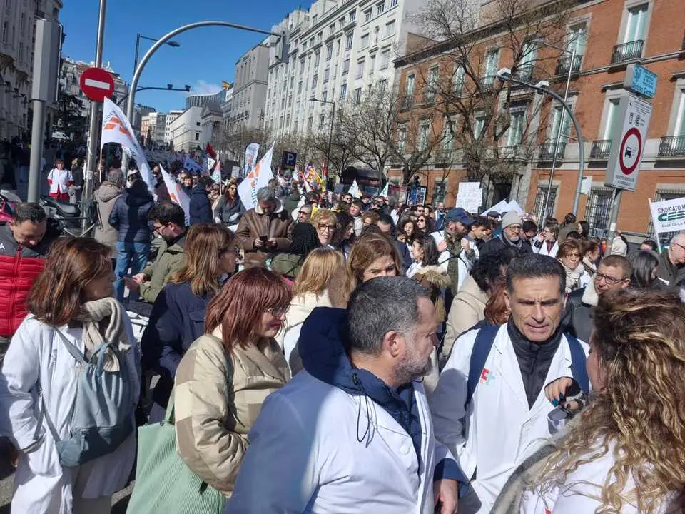 Manifestaci&oacute;n en Madrid el pasado fin de semana por los derechos laborales y por un estatuto medico propio. / SindicatoMedico