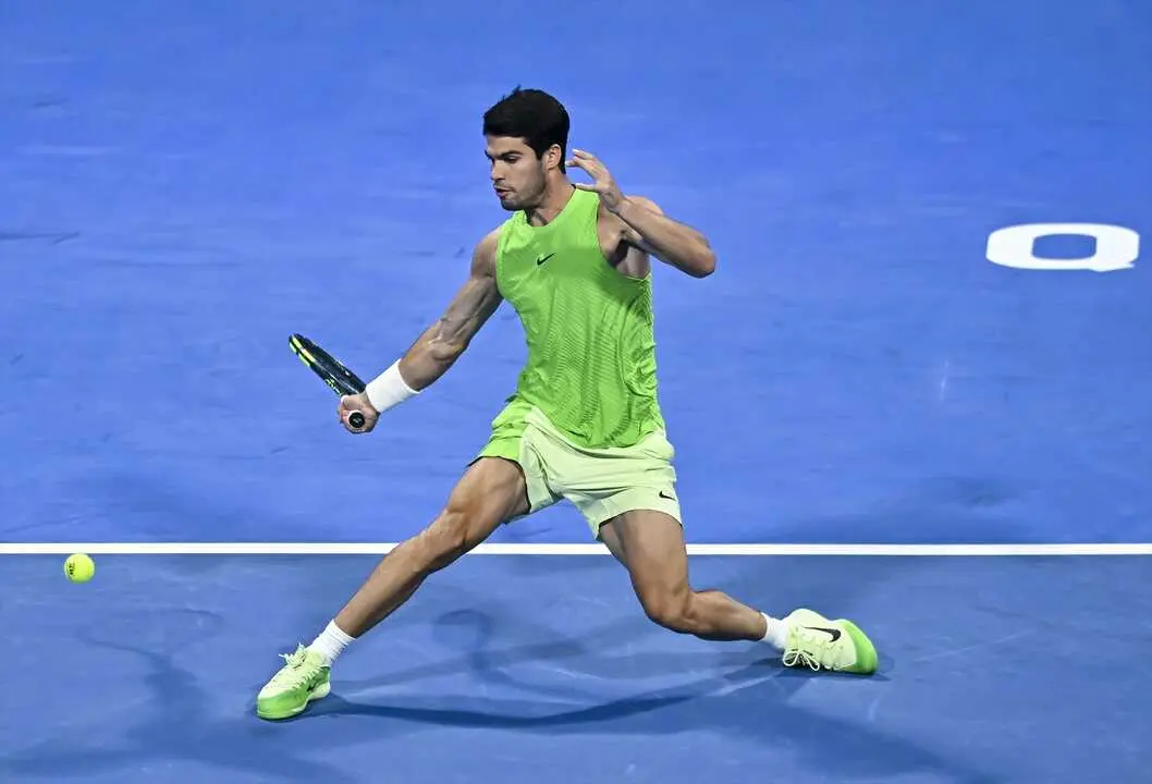 Carlos Alcaraz durante el Open de Qatar. / EP