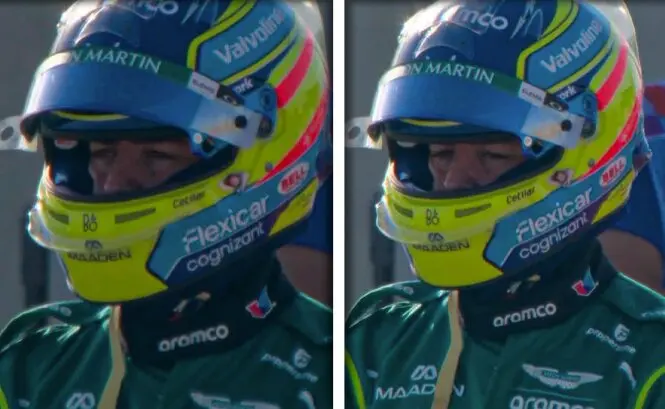 La reacci&oacute;n de Fernando Alonso tras el fallo del Aston Martin. / Dazn