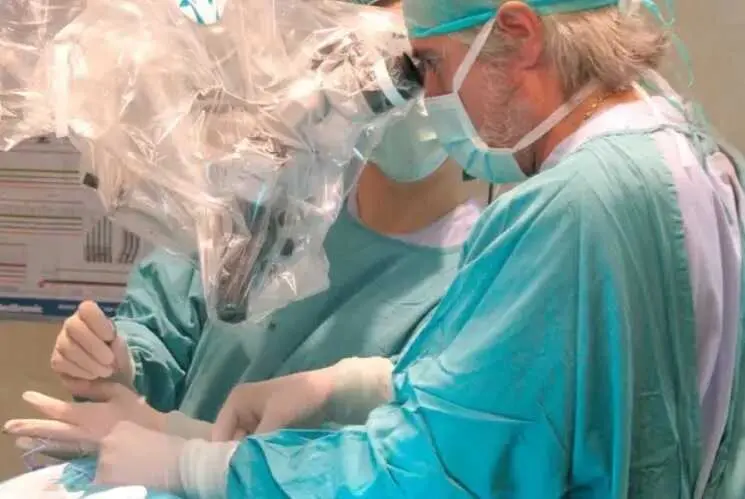 El jefe del Servicio de Neurocirug&iacute;a del Hospital Universitario La Luz, Francisco Villarejo, en una intervenci&oacute;n. / EP
