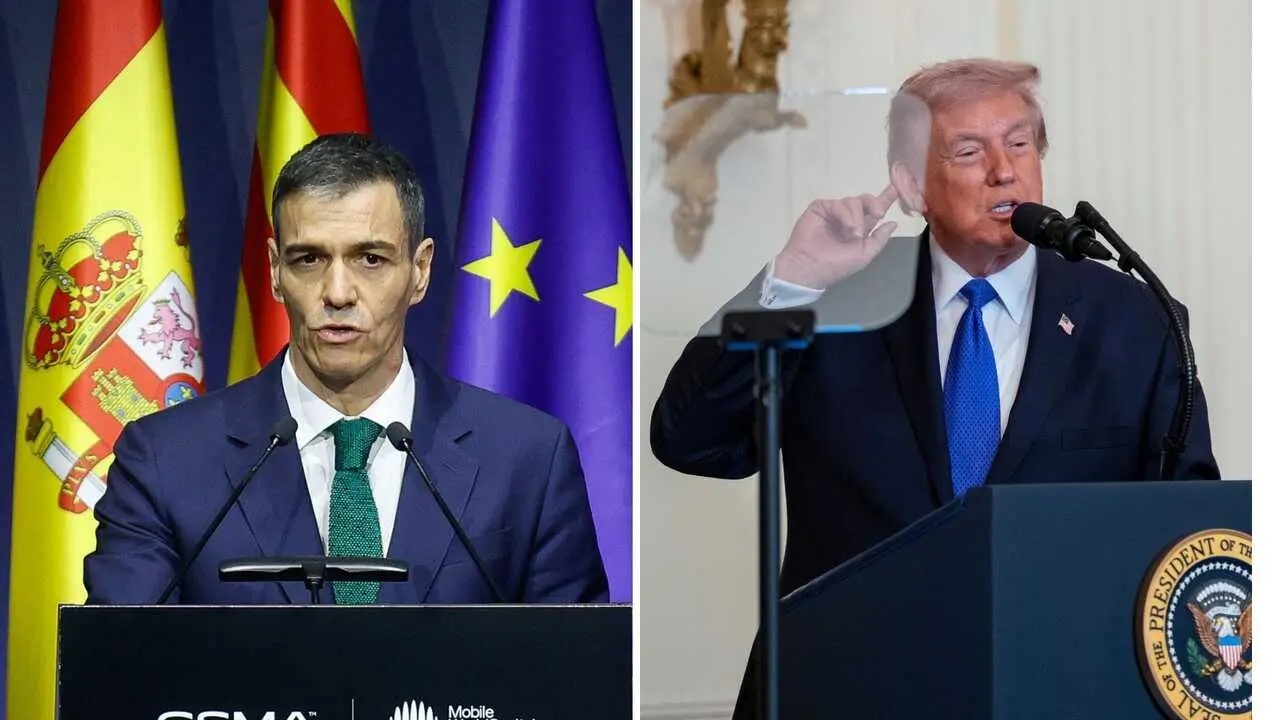 Los presidentes, Pedro S&aacute;nchez (i) y Donald Trump (d). / EP