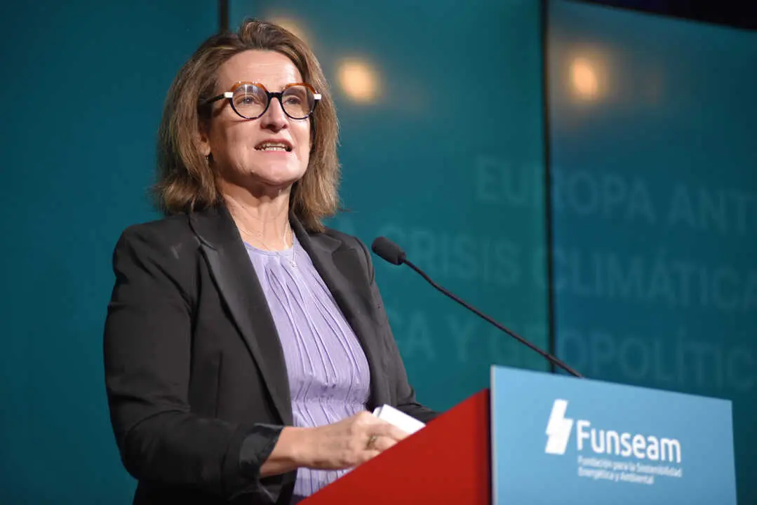 La vicepresidenta ejecutiva para una Transici&oacute;n Limpia, Justa y Competitiva de la Comisi&oacute;n Europea, Teresa Ribera. / EP