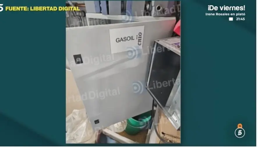 Imagen del surtidor de gas&oacute;leo localizado en las instalaciones del CNIO y difundida por Libertad Digital, dentro de la investigaci&oacute;n sobre el presunto desv&iacute;o de recursos del centro.