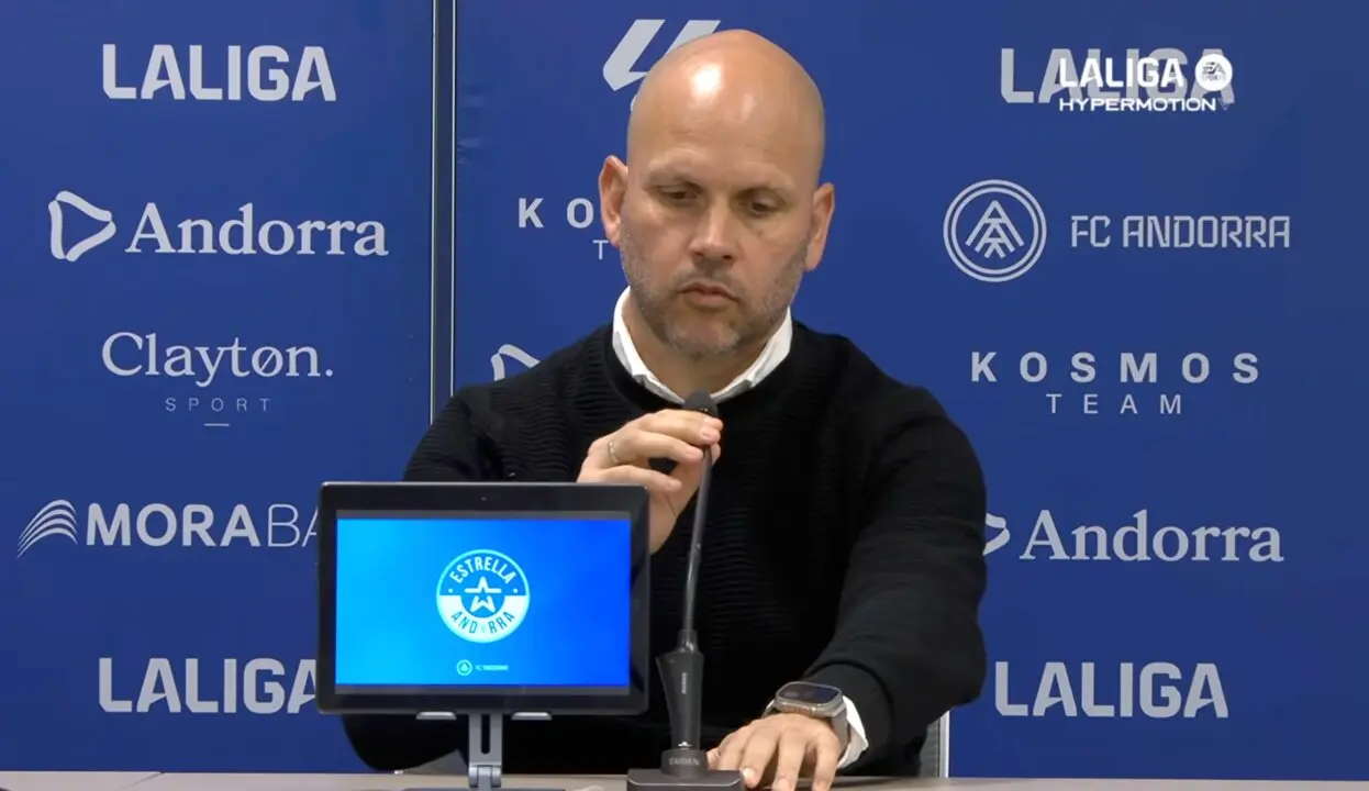 Jose Alberto, en rueda de prensa, tras el partido ante la Andorra.