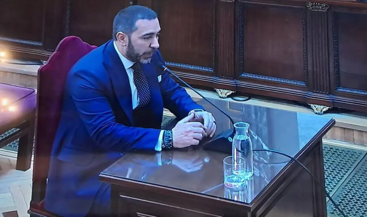 V&iacute;ctor de Aldama durante su declaraci&oacute;n en el Tribunal Supremo, en una de las sesiones clave del caso Koldo sobre presuntas irregularidades en la adjudicaci&oacute;n de contratos p&uacute;blicos.