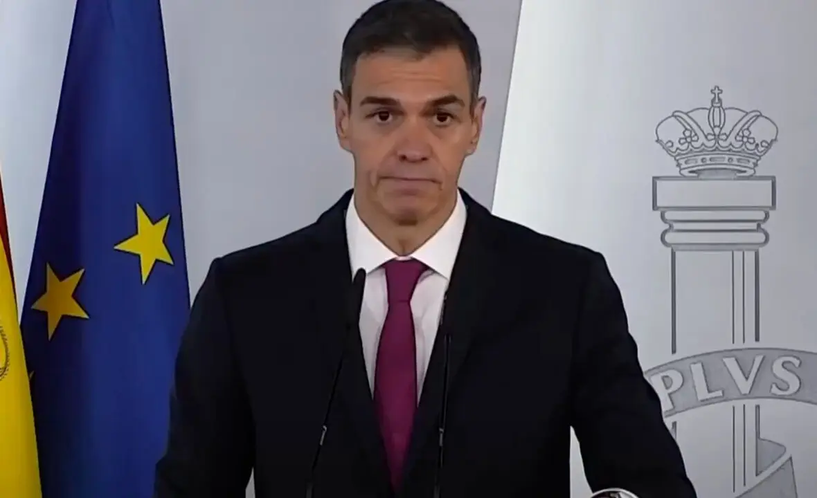 Pedro S&aacute;nchez durante la rueda de prensa. / A.E.