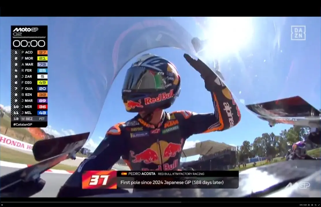 Pedro Acosta vuelve a conquistar la Pole.