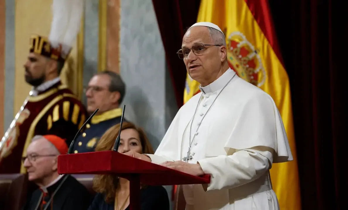 Le&oacute;n XIV pronuncia este lunes en el hemiciclo del Congreso de los Diputados un esperado e hist&oacute;rico discurso durante su visita a Espa&ntilde;a.