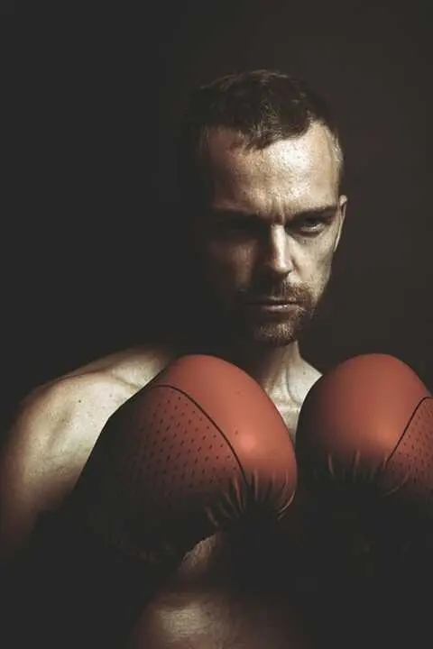 otograf&iacute;a de un boxeador an&oacute;nimo. Imagen libre de derechos de autor.