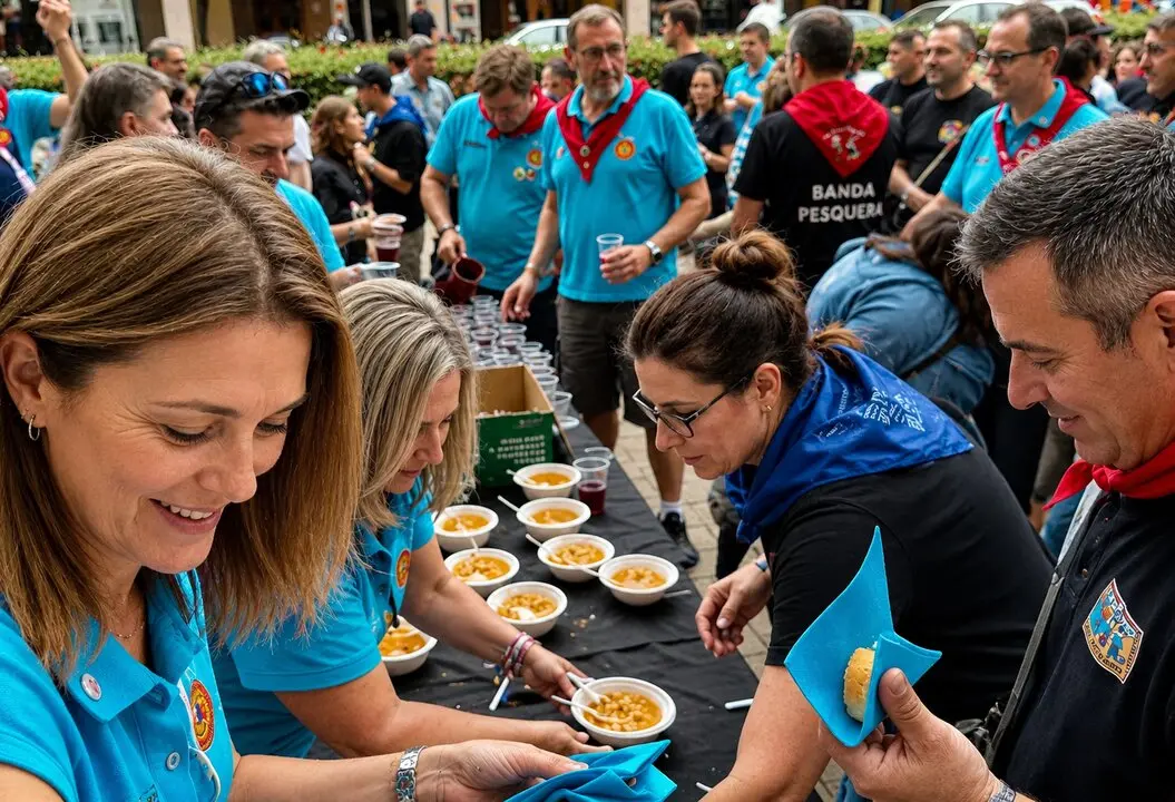 Festival comunitario con comida al aire libre