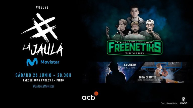 La Jaula Movistar regresa para acoger la final de La Cancha y el show de Freenetiks y dunkers.
