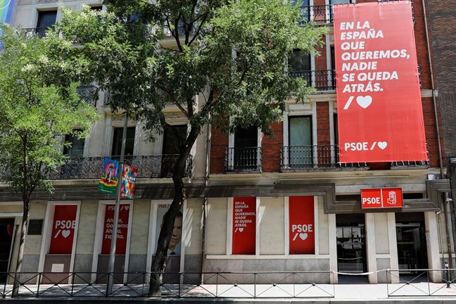 Archivo - Edificio de la sede del PSOE, situado en la calle Ferraz, en Madrid (España), a 24 de julio de 2020.