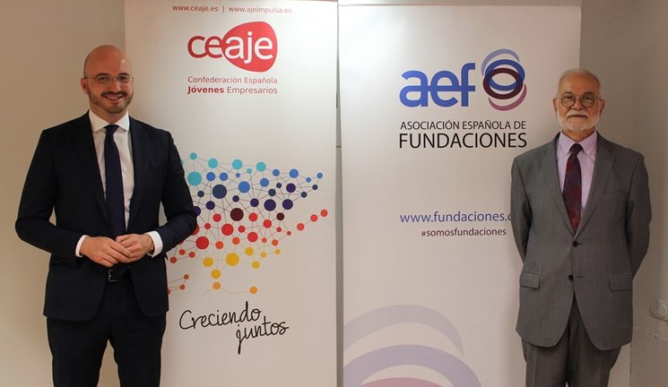 El presidente de Ceaje, Fermín Albadalejo, junto al presidente de AEF, Javier Nadal.