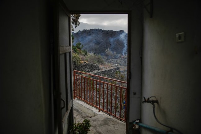 Una vivienda del núcleo urbano de Todoque, momentos antes de la aproximación de la lava del volcán, a 21 de septiembre de 2021, en Los Llanos de Ariadne, en La Palma, a 21 de septiembre de 2021, en La Palma, Santa Cruz de Tenerife, Islas Canarias, (España