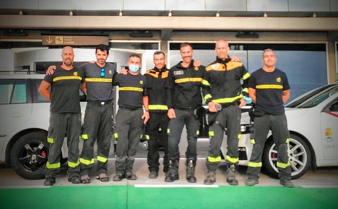 Nuevo contingente de bomberos de Gran Canaria que relevarán este miércoles a los compañeros que han estado en La Palma desde que comenzó a erupcionar el volcán