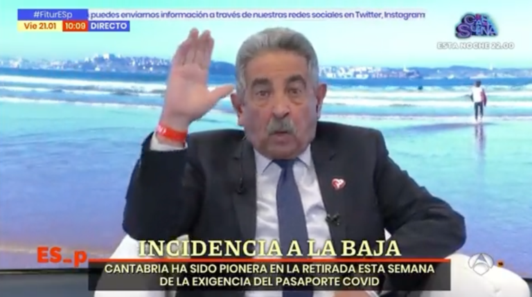 El presidente de Cantabria, M. A. Revilla en el programa de A3 Espejo Público.