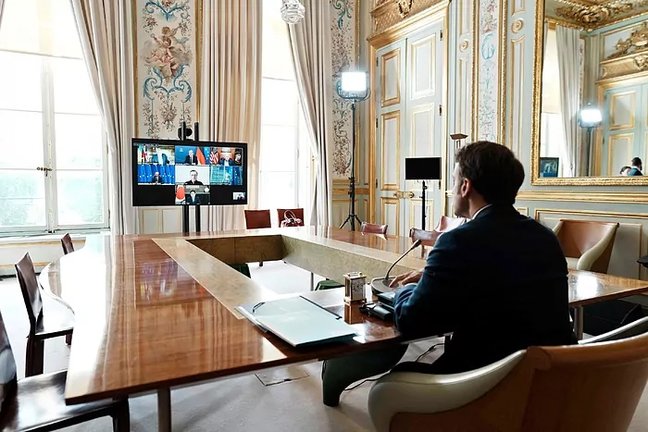 El presidente francés Emmanuel Macron, durante la reunión del G7. THIBAULT CAMUS AFP