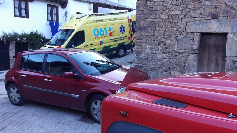 Bomberos del Gobierno de Cantabria y sanitarios del 061 han inmovilizado a la herida.