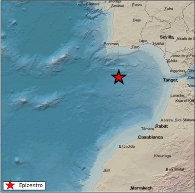El terremoto con epicentro en el Golfo de Cádiz.