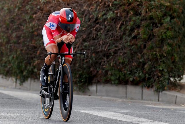 El ciclista belga Remco Evenepoel, durante la pasada Vuelta a España 2022. EFE/ Javier Lizón