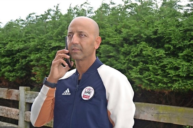 Josean Fernández Matxin realizando esta entrevista por teléfono desde su casa en Cantabria.