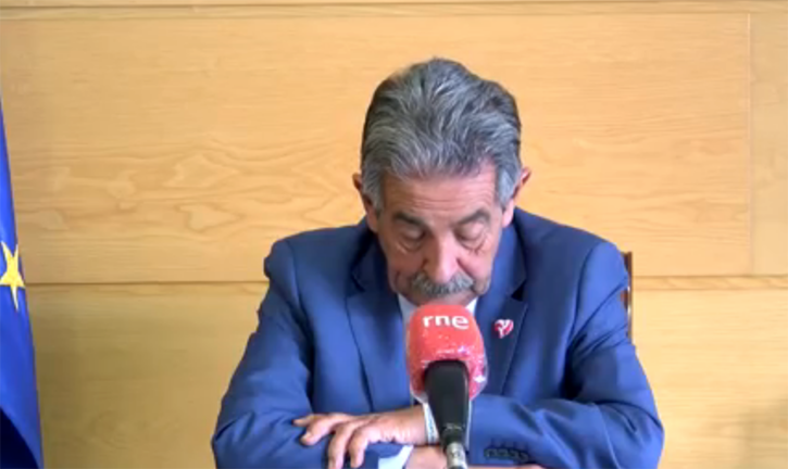 El presidente de Cantabria, Miguel Ángel Revilla durante la rueda de prensa ofrecida hoy. / Captura de pantalla