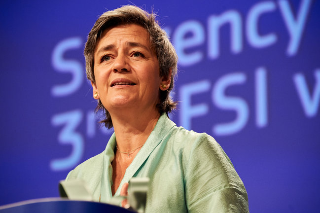 La vicepresidenta de Competencia de la Comisión Europea, Margrethe Vestager