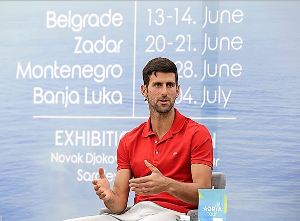 Noval Djokovic, en la presentación del torneo. / EFE