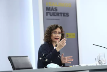 La ministra portavoz y de Hacienda, María Jesús Montero, durante su comparecencia. - EUROPA PRESS/E. Parra. POOL - Europa Press