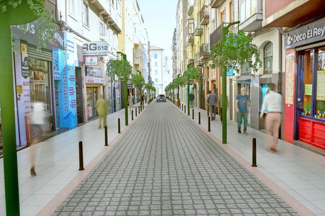 Infografía de cómo quedará el nuevo pavimento en la calle San Luis. / alerta