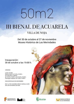 Cartel de la muestra '50m2, III Bienal de Acuarela'