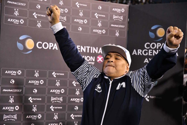Diego Armando Maradona durante un homenaje el pasado mes de febrero. / EUROPA PRESS