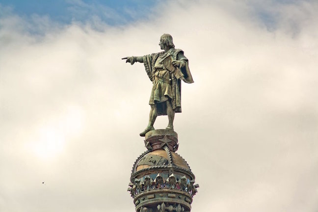 Estatua de Cristobal Colón en la Rambla de Barcelona. / ARCHIVO