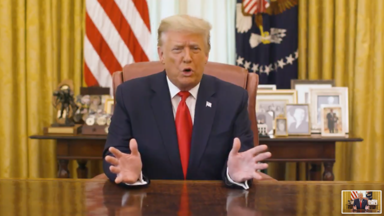 El presidente de EEUU, Donald Trump durante el anuncio.