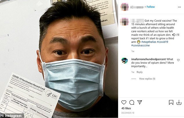 El enfermero de urgencias Matthew W (en la foto), recibió la vacuna Pfizer el 18 de diciembre, según un post de Instagram.
