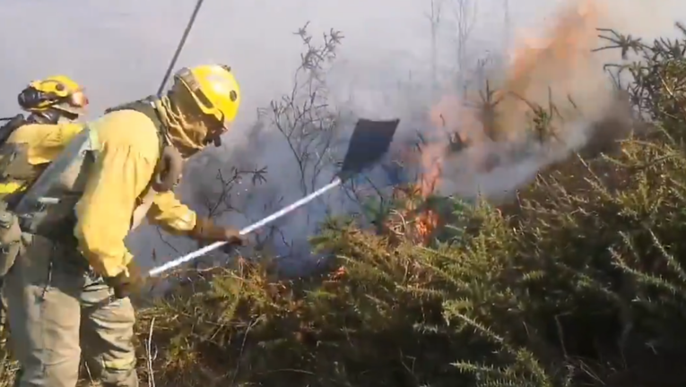 Operarios luchan contra los incendios en Cantabria. / @AT_Brif