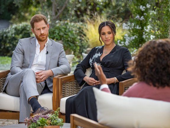 Oprah Winfrey ha entrevistado al príncipe Enrique y a Meghan Markle. / Harpo Productions/Joe Pugliese via Getty Images