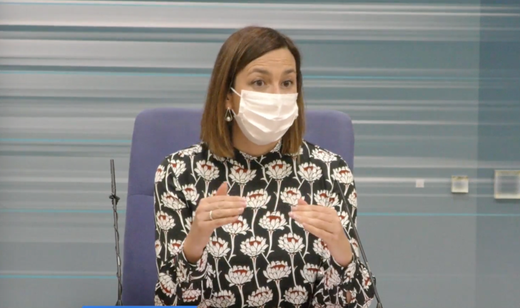 La Consejería de Economía, María Sánchez durante la rueda de prensa. / ALERTA