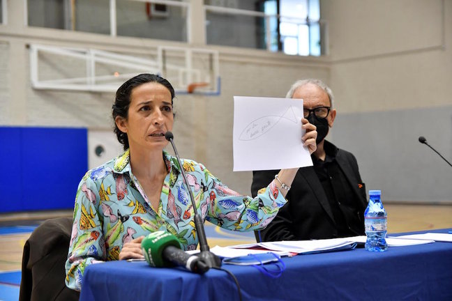 Patricia Ramírez, la madre del niño Gabriel Cruz, asesinado por la expareja del padre, Ana Julia Quezada, durante una rueda de prensa en Almería. / Carlos Barba
