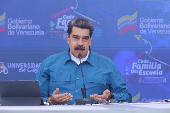Nicolás Maduro en un acto de gobierno con militares. / Efe