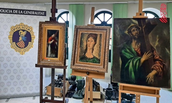 Tres obras falsas de Modigliani, El Greco y Goya. / E. PRESS