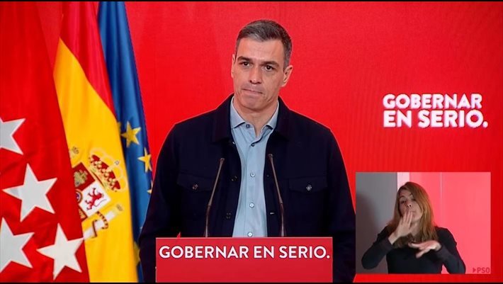 El presidente del Gobierno, Pedro Sánchez, el 11 de abril - CAPTURA PSOE