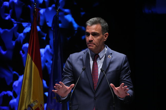 El presidente del Gobierno, Pedro Sánchez, interviene en la inauguración del IV Congreso Iberoamericano del Consejo Empresarial Alianza por Iberoamérica (CEAPI), a 17 de mayo de 2021, en Madrid, (España)