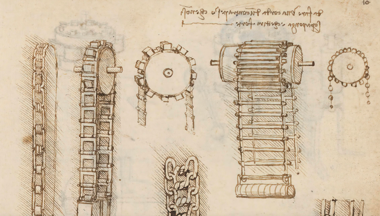 Tratado de estática y mecánica de Da Vinci.