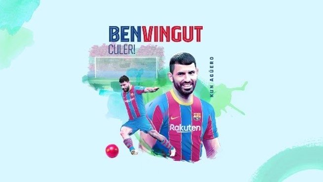 Anuncio del FC Barcelona del fichaje del delantero argentino Sergio 'Kun' Agüero para el primer equipo de fútbol hasta 2023 - FCB