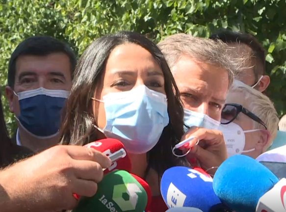 Inés Arrimadas asiste a la manifestación contra los indultos, en Madrid (España) a 13 de julio de 2021.