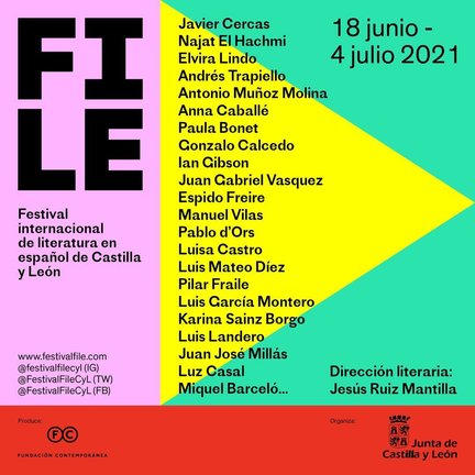 Cartel del Festival de Literatura en Español de Castilla y León (FILE).