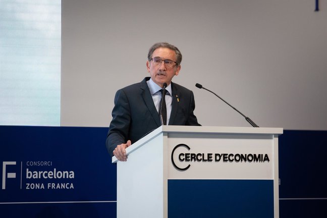 El conseller de Economía y Hacienda de la Generalitat, Jaume Giró, durante su intervención la XXXVI Reunión Anual del Cercle d'Economia en Barcelona.