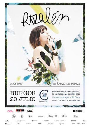 Cartel del concierto de Rozalén el 20 de julio en Burgos