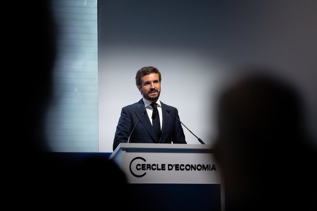 El presidente del PP, Pablo Casado, en la Reunión Anual del Cercle d'Economia en Barcelona